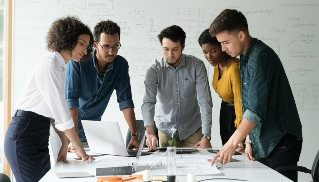 Engineering team at work